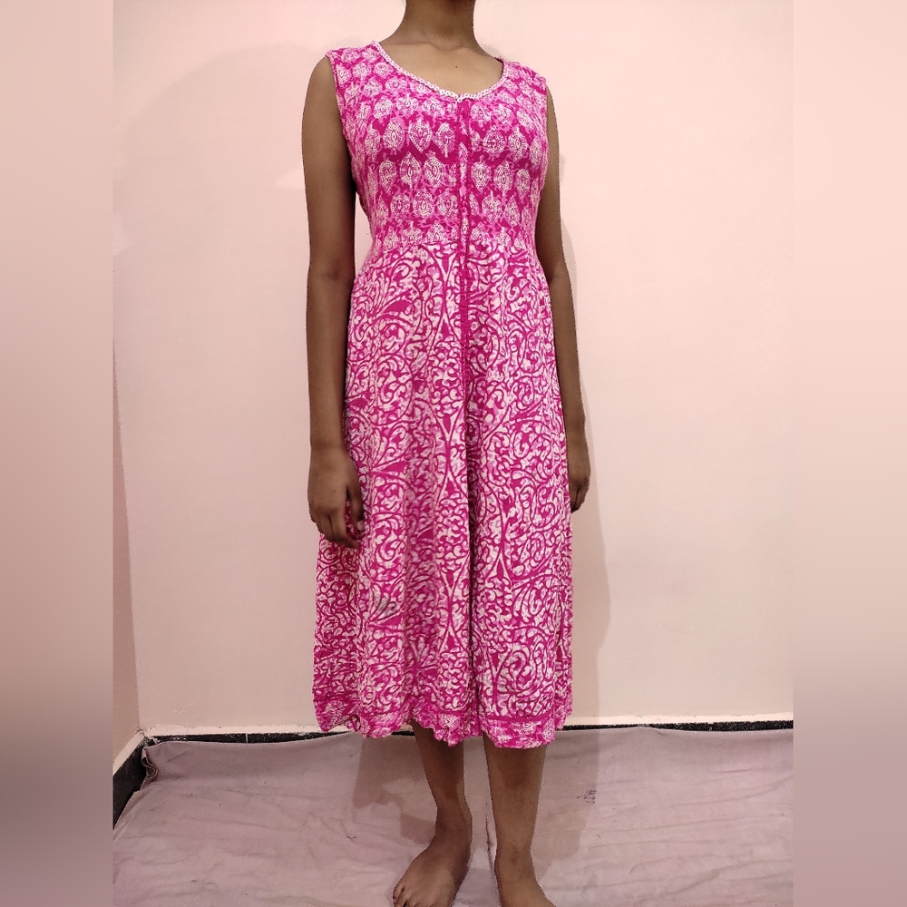 💜💜💜Srishti pink cotton indo western dress - Picture 2 of 7